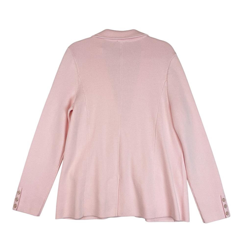 Talbots Knit Sweater Blazer Jacket Women's XL Pink Career Office Barbiecor - Picture 2 of 5